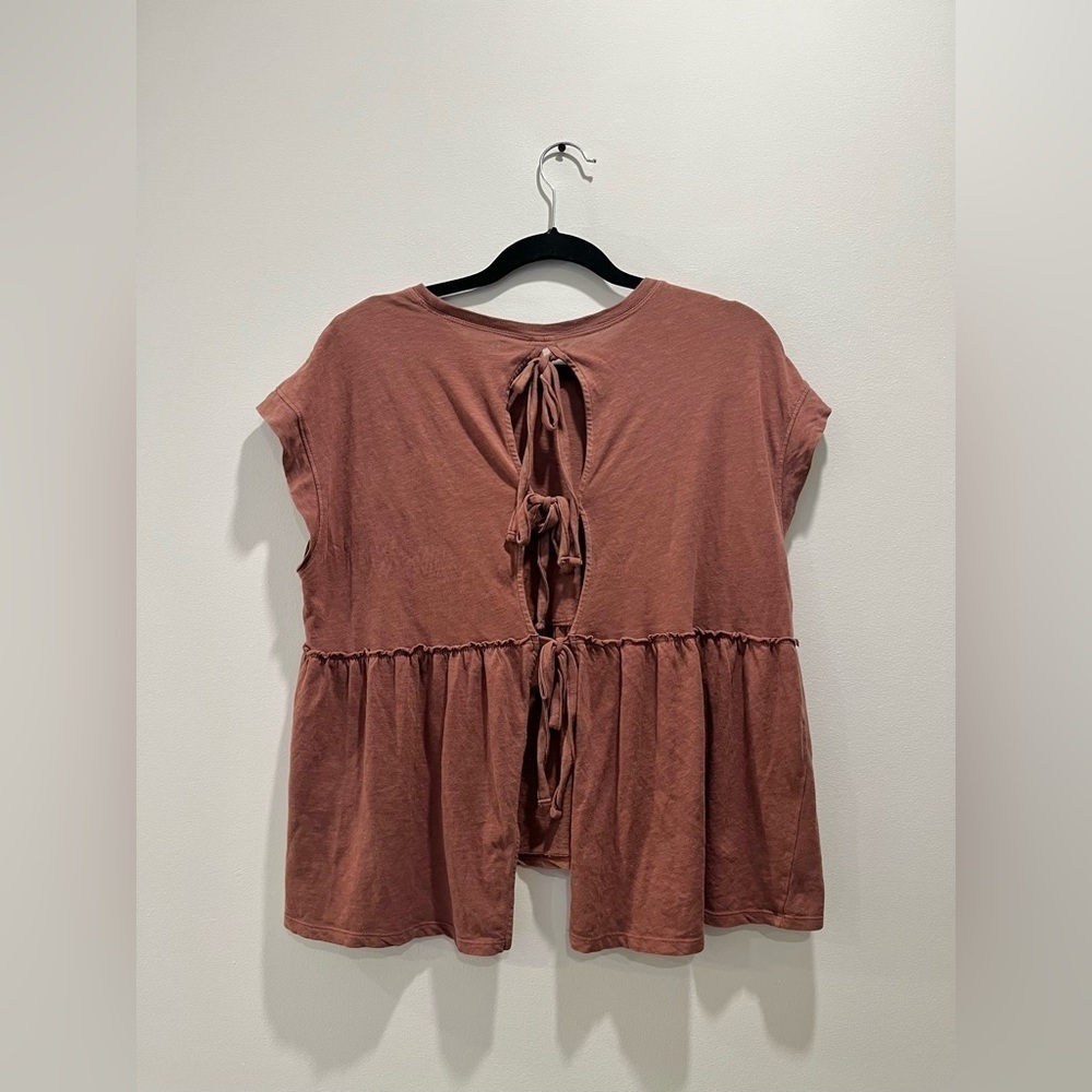 American Eagle Sunchaser Knit Babydoll Swing Mauve Pink Short Sleeve T Shirt XS - Picture 8 of 9